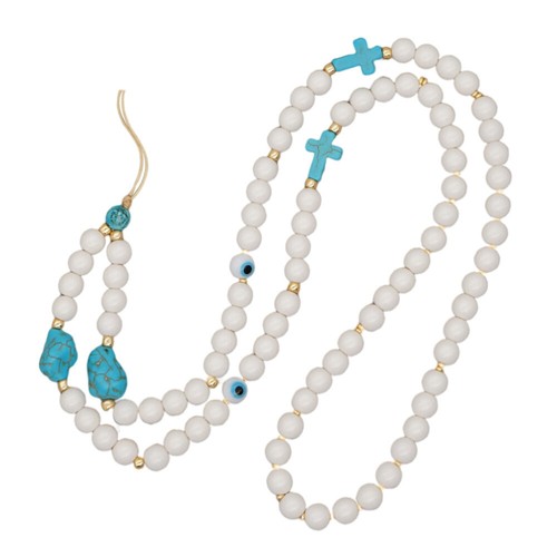 Turquoise Mobile Phone Chain Beaded Badge Lanyard Hanging Neck Strap - 第 1/12 張圖片