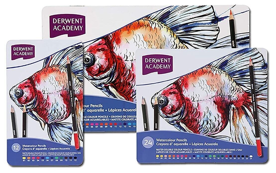 Brand new Derwent Academy Watercolor Pencils 36 Tin Original