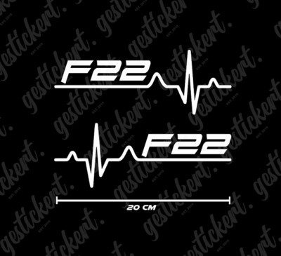2x 20cm F22 Heartbeat Sticker for BMW 2 Series M235i Tuning Sticker Decal 