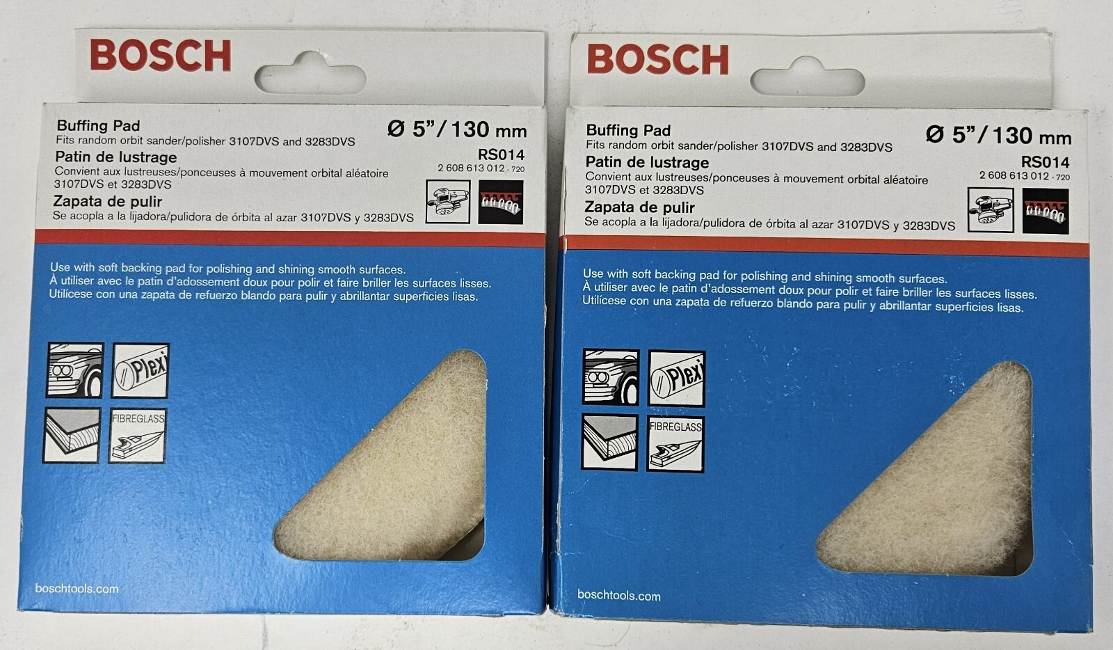 Bosch RS014 Buffing Pad 5" Cream Qty 2