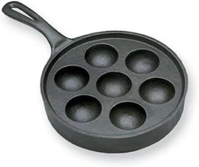 Scandicrafts C4101 7-Cup Cast Iron Aebleskiver Pancake Puffs Pan