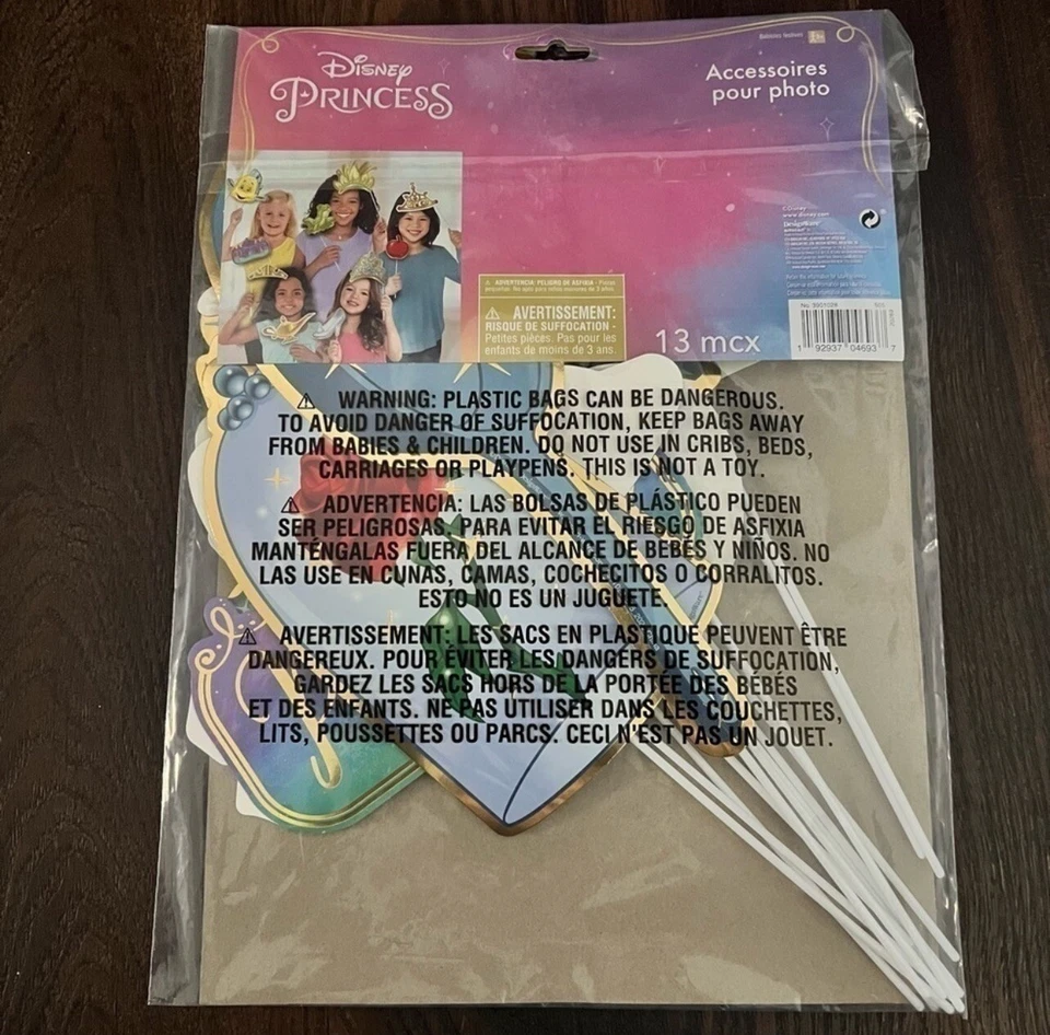 Tiara fotomatón suministros princesa disney (13 piezas) suministros fiesta cumpleaños fotomatón Foto 2 de 3