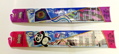 Lot of 2 Kites 25 Inch Sky Delight Panda and Tie-Dye Style