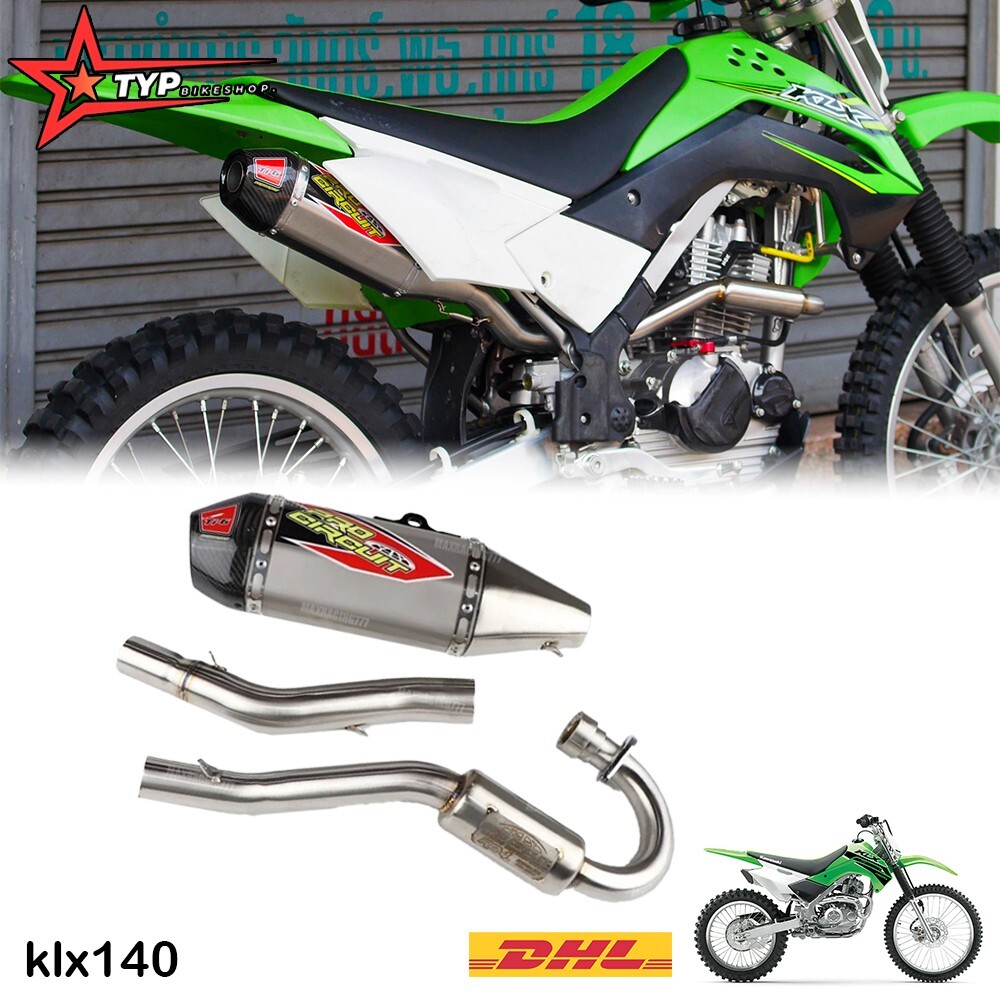 COMPLETE MUFFLER EXHAUST FULL SYSTEM FIT FOR KAWASAKI KLX140 KLX140L