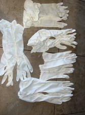Vintage Ladies Gloves Lot 5 pair, White/