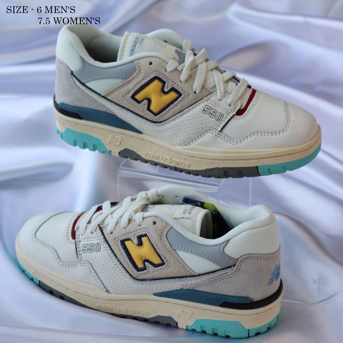 Size 6M New Balance 550 Sea Salt Yellow Cream Low Top Sneakers