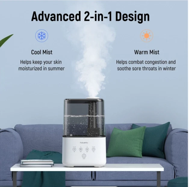 Large Room Quite Air Purifier Humidifier Diffuser Cool or Warm Mist Humidifier - Image 2 of 4