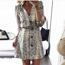 ZARA Snakeskin Print Mini Dress XSMALL