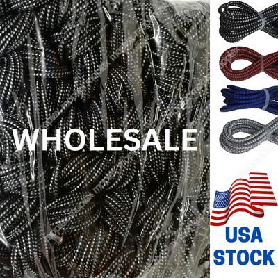 Bulk Lot Braided USB Charger Cable For Apple iPhone 14/13/12/11/XS/XR/8/7/6 Cord