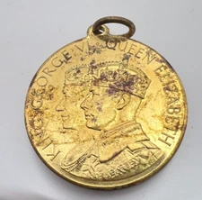1937 King George Vi Coronation Medal gilt Rowntree's Confectionary issue 32mm