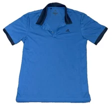 Adias Men's Blue Golf Polo Short Sleeve Shirt Medium