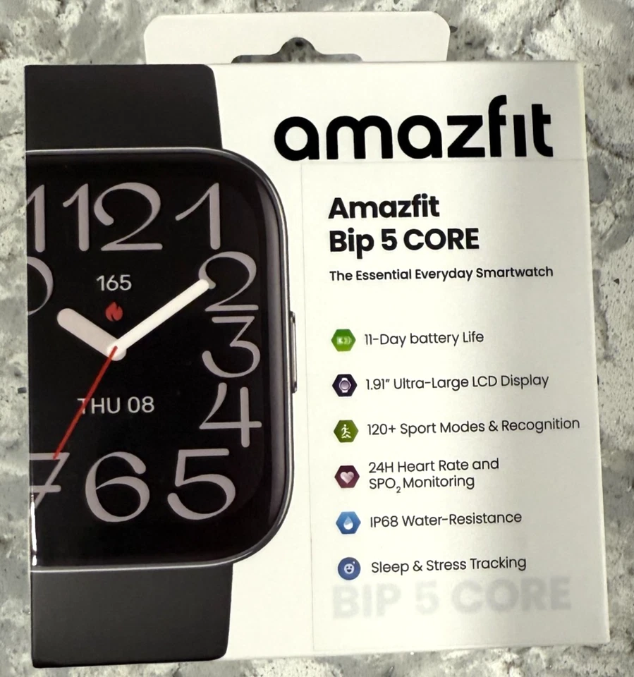 Amazfit Bip 5 Core Fitness Tracker Black Heat Rate Sleep Monitoring Waterproof - Image 2 of 4