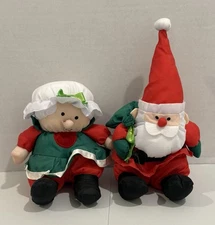 Stuffins Santa Claus & Mrs Claus Plush Nylon Parachute Christmas