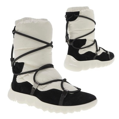 Moncler Cora Woman's Snow Boots White Nylon Size 40 US New