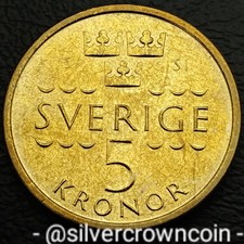 Sweden 🇸🇪 5 Kronor 2016 S Sl. KM#930. 5$ coin. Carl XVl Gustaf. 3 Crowns.