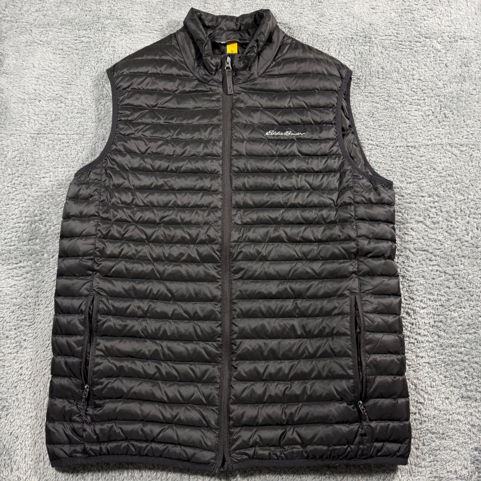 Eddie Bauer EB700 Travex Down Puffer Vest Full Zip Black Lightweight Size LT