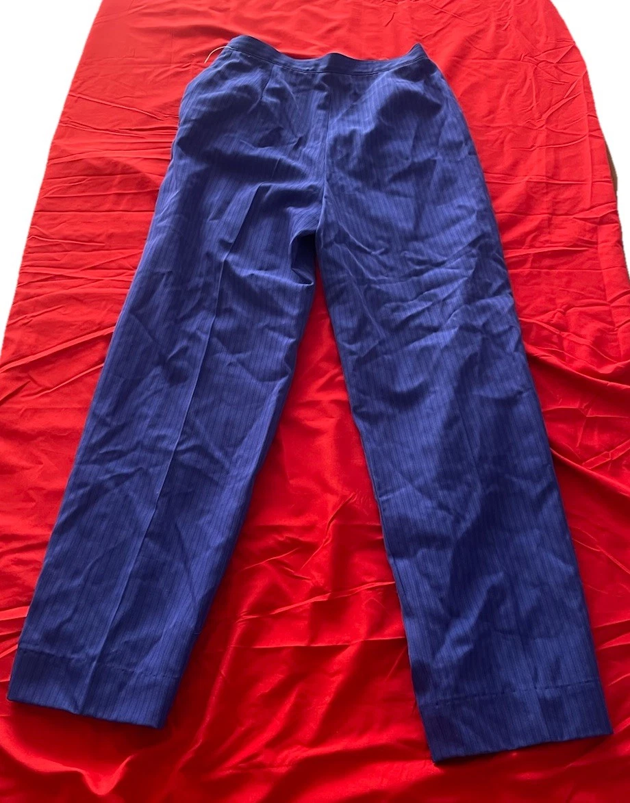 Pantaloni eleganti separati Christian Dior 99% lana 1% poliestere taglia 10 colore blu nuovi con etichette