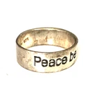 Vtg Ring MARKED CW 925 STERLING SILVER Size 6.5 Band Peace be With You