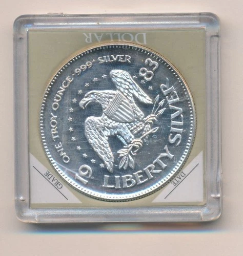 1983 LIBERTY SILVER A-MARK 1 ONE TROY OUNCE 999 SILVER ROUND