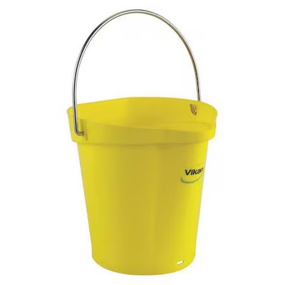 Vikan 56886 1 1/2 Gal Round Bucket, 9 19/32 In Dia, Yellow,