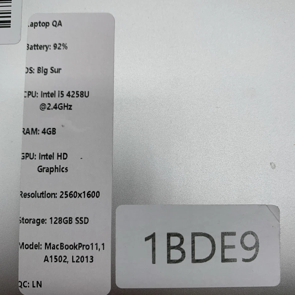 Macbook Pro Retina 13" A1502 L2013 i5 4258U 2.4GHz 4GB Ram 128GB SSD Big Sur - Image 4 of 4