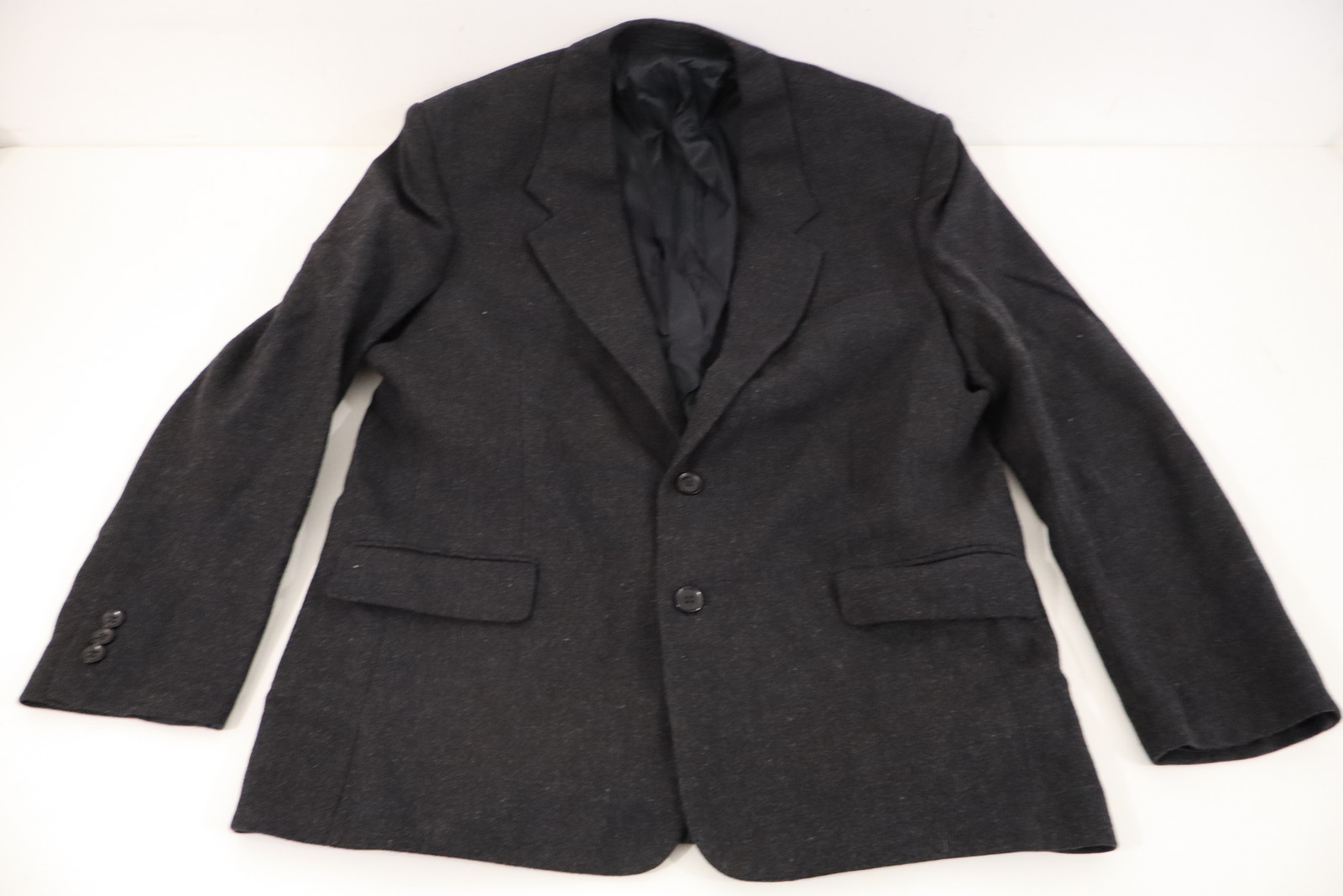 Classic Men's Black Wool Blend Thick Jacket Blazer Size 42