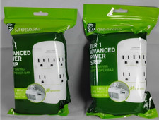 2 Pack 5 Outlet Wall Mounted Surge Protector Extender Multi Plug Energy Saver