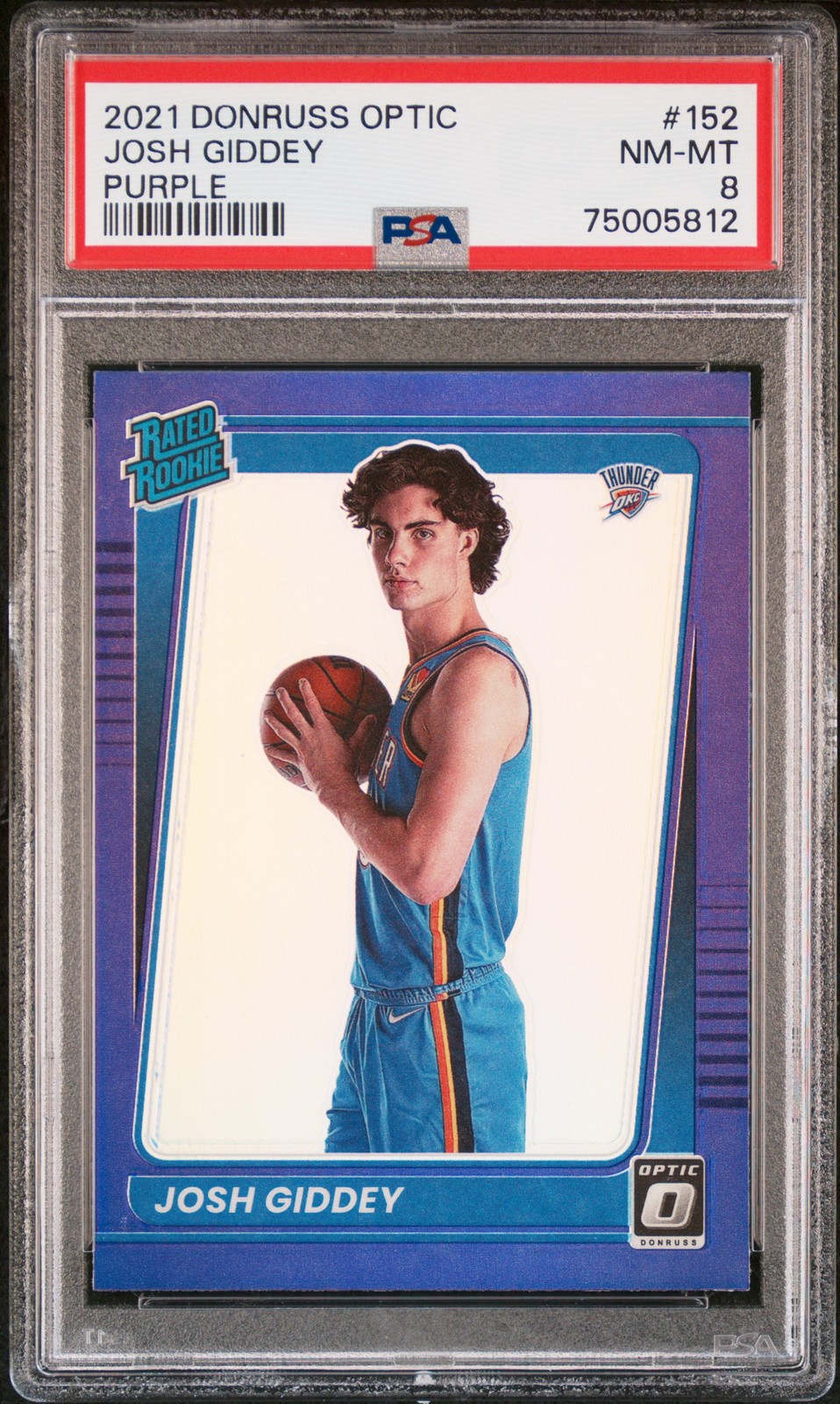 2021 PANINI DONRUSS OPTIC PURPLE #152 JOSH GIDDEY PSA 8