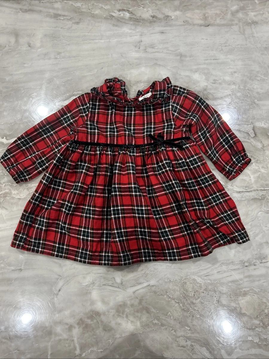 Robe Tartan Bébé Fille Noël - Tailles 0-3 à 18-24 Mois - Neuf Avec étiquettes