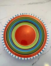 Set of 3- Gibson Elite Pueblo Springs Dinner Plates- Multicolored- Southwest