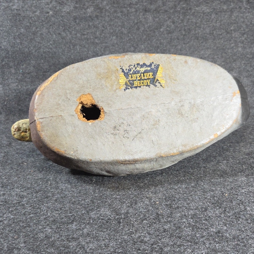 J C Higgins Vintage Life-Like Mallard Duck Decoy with Glass Eyes for Hunting