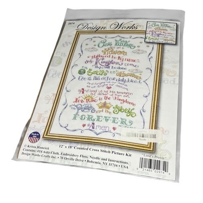 Cross Stitch Kit Design Works Lord's Prayer 2974 Krista Hamrick 12 x18  New