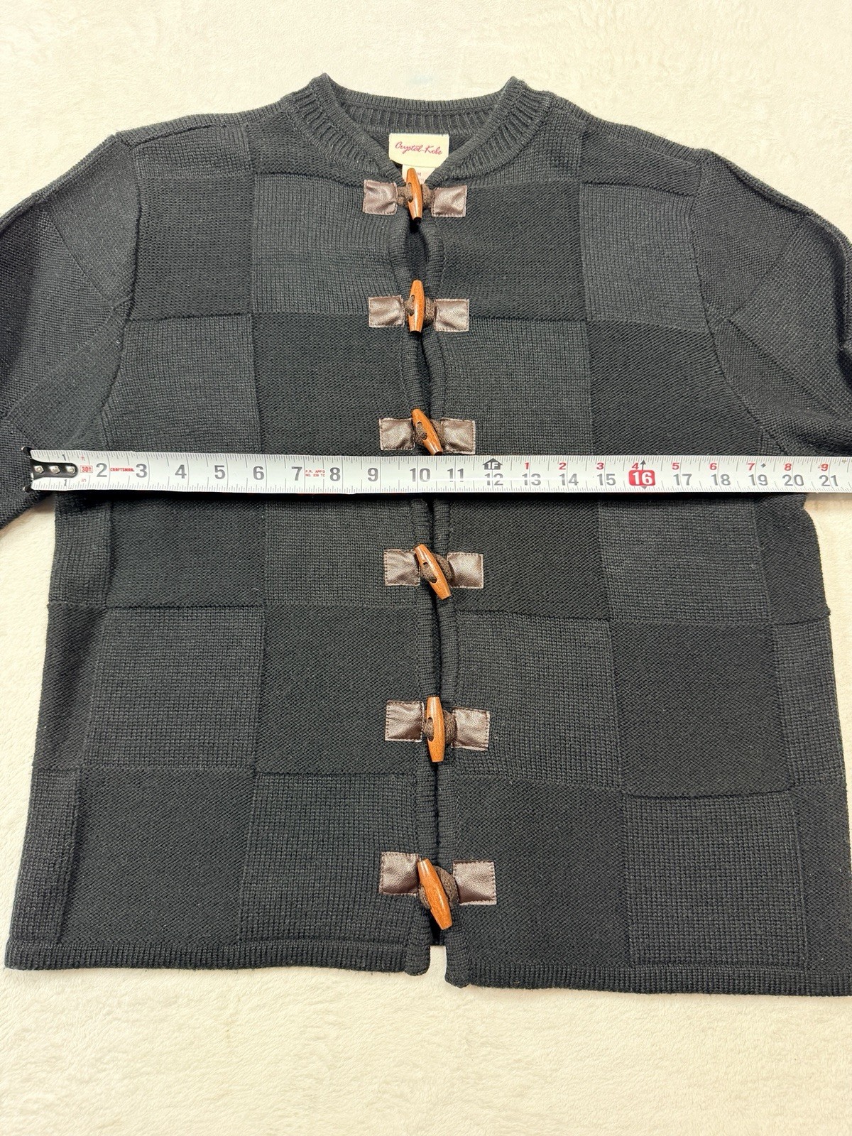 Crystal Kobe Vintage Patchwork Toggle Cardigan Wo… - image 5