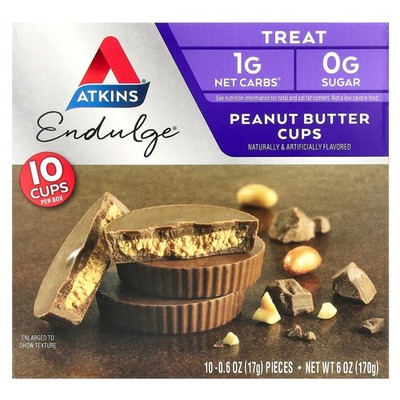 Endulge ,Treat,  Peanut Butter Cups, 10 Cups, 0.6 oz (17 g) Each