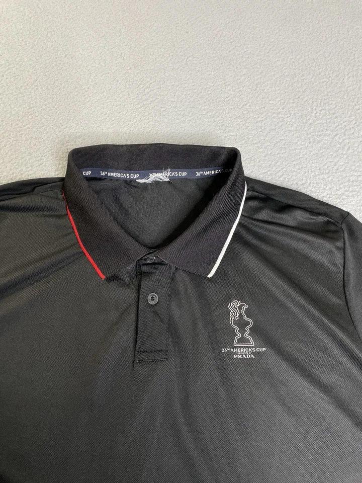 Prada X North Sails 36th America's Cup Polo Shirt Mens XL Black Long Sleeve - Image 2 of 4
