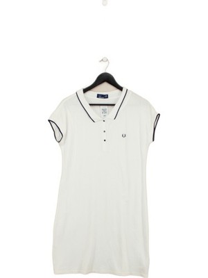 Fred Perry Jumper Mini Dress UK14 in White