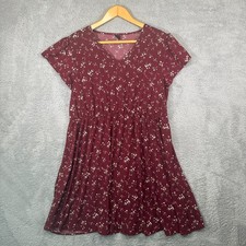 SHEIN Floral Plus Size Dress Super Cute Red White Midi Dress Short Sleeve Sz 4XL