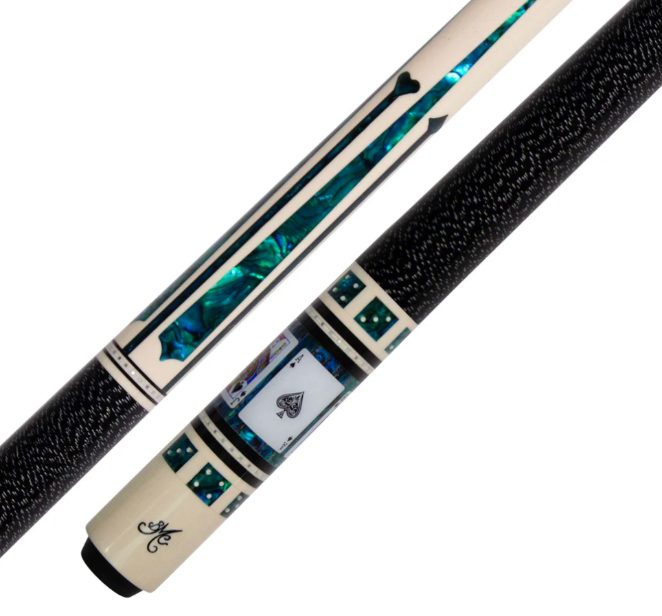 タカシメウチ　キュー　Meucci MECAS03 58 Meucci MECAS03-B White/Blue Paua Casino Series Billiards Pool Cue