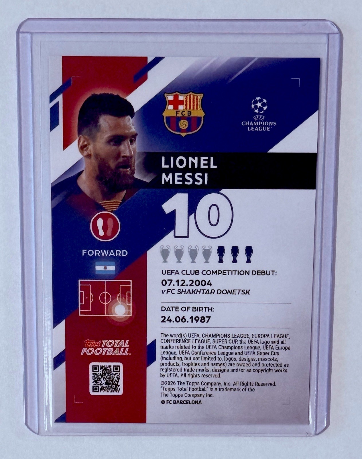 Lionel Messi /50 SEALED Topps Total Football Fans Choice view 2
