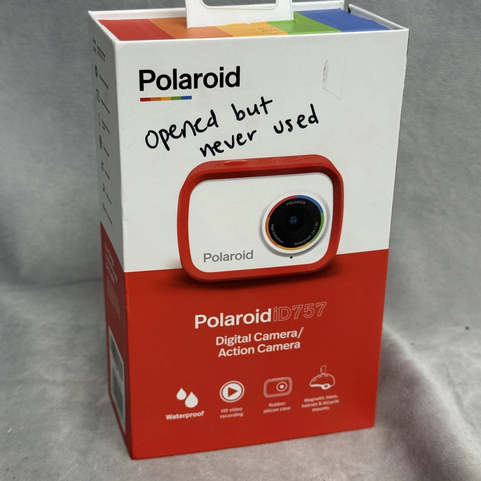 Polaroid iD757 Digital Action Camera 18 MP HD Waterproof Red w/ Mounts 2.0in LCD - Image 2 of 4