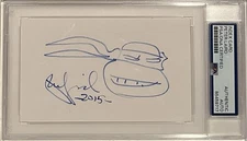Peter Laird SIGNED Autograph Index Card Sketch Teenage Mutant Ninja Turtles PSA