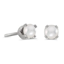 3 mm Petite Freshwater Cultured Pearl Stud Earrings in 14k White Gold