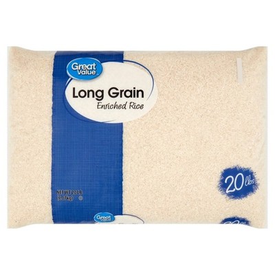 Long Grain Enriched Rice Premium Quality 20 lb Bag for Cooking and Baking
