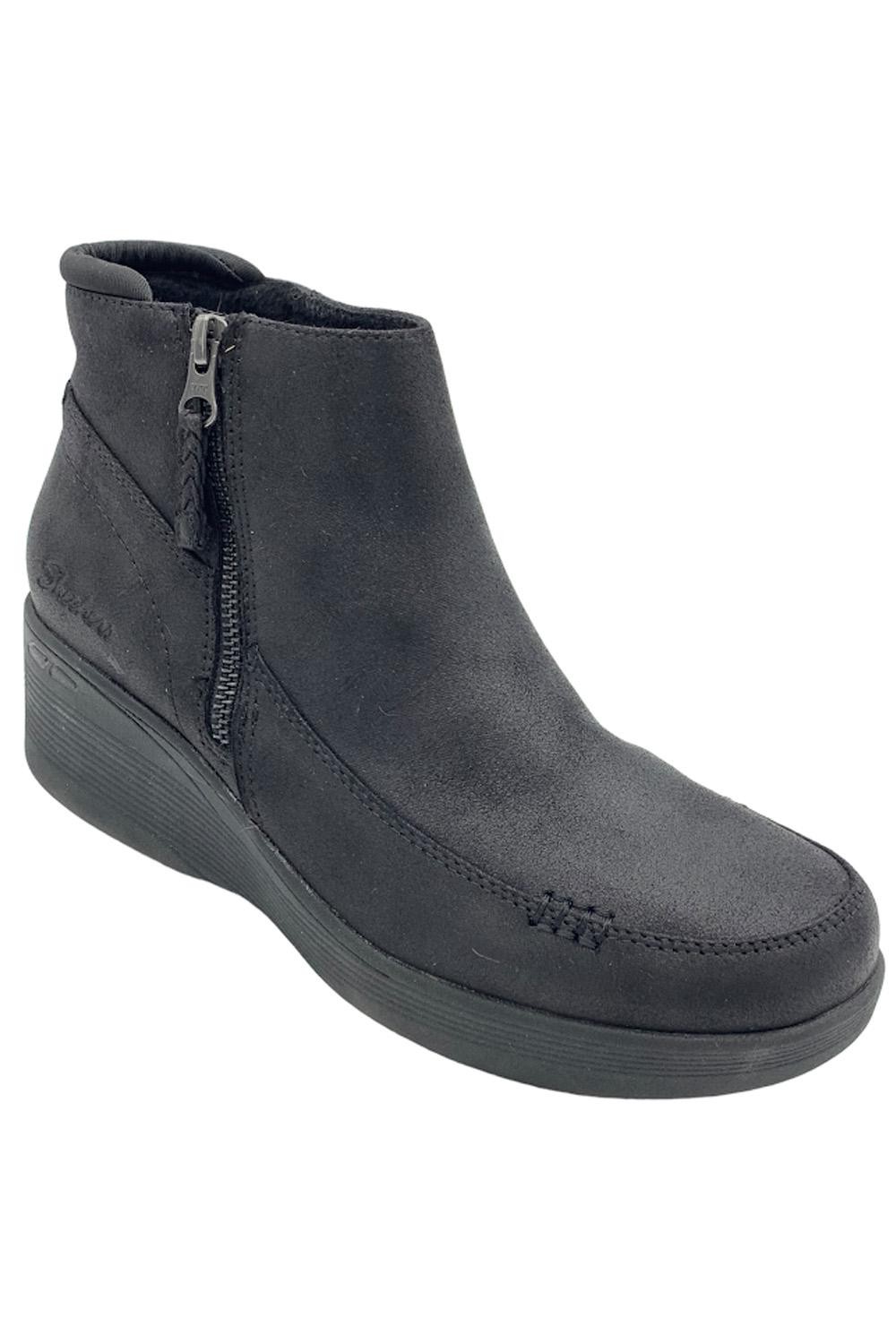 Водоотталкивающие ботинки на танкетке Skechers Pier Lite Natural Charm черные 9290₽