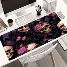 40 90cm1pc Large Gothic Skull Rose Mouse Pad with Black Background Golden Bu
