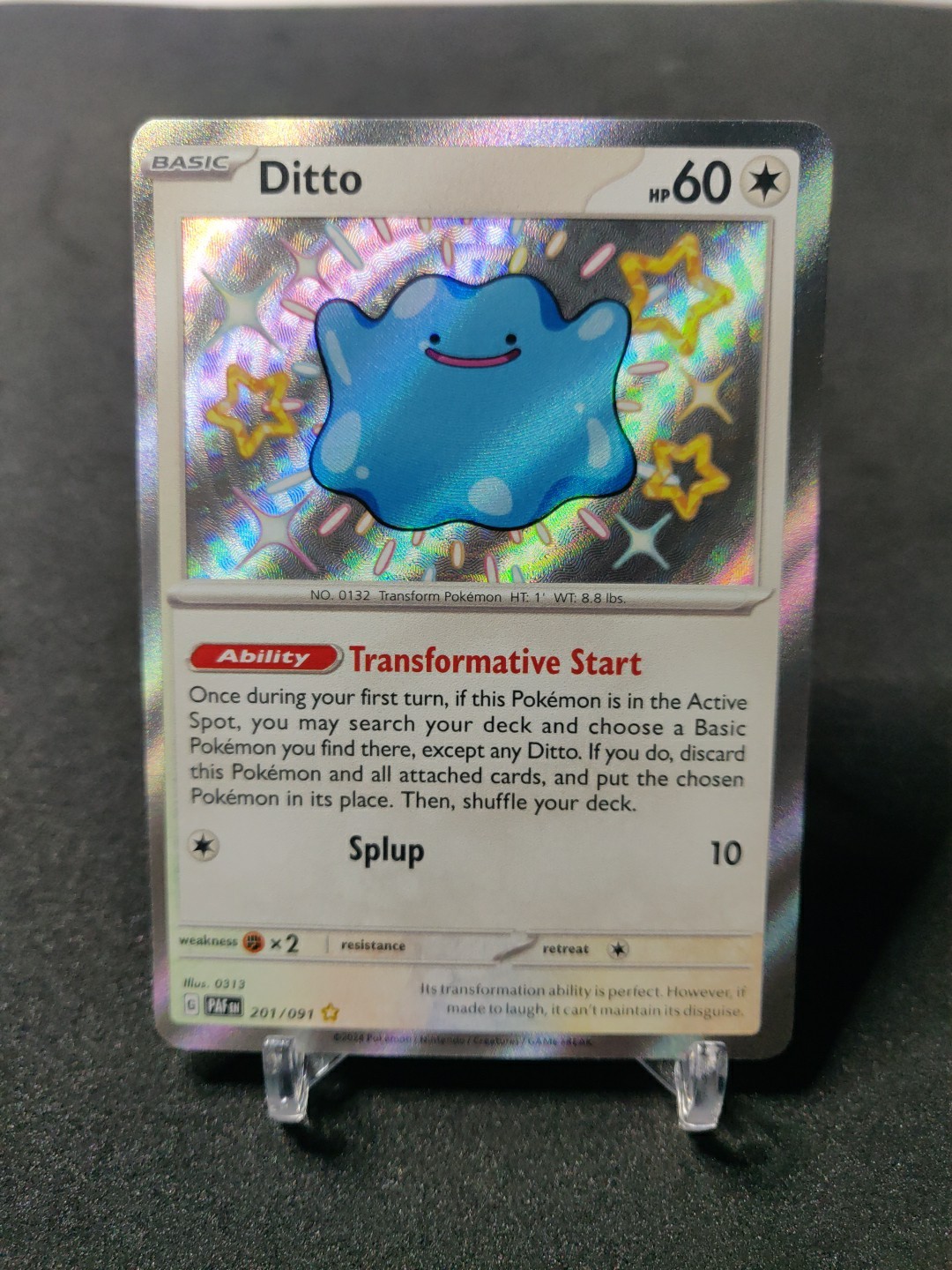 Ditto 201/091 SV: Paldean Fates Shiny Rare Holo NM 🔥