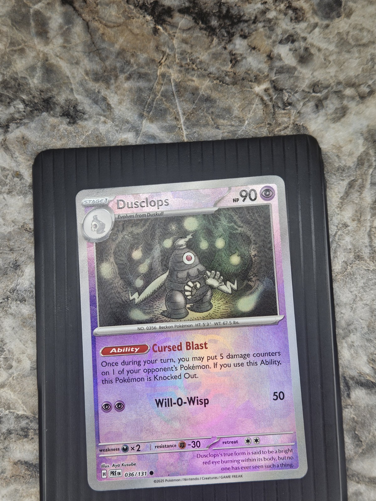 Dusclops Reverse Holo MasterBall 036/131 Prismatic Evolutions Pokemon NM