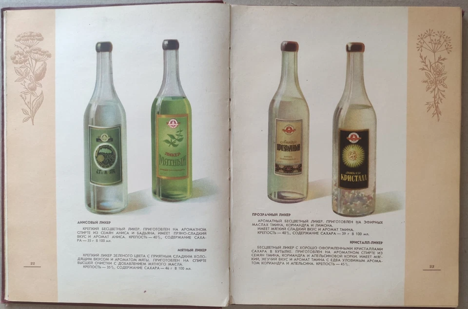 1959 Rare Soviet catalog-album Vodka liqueur alcoholic beverage USSR Russia alco - Image 4 of 4