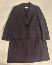 VINTAGE PENDLETON PURPLE SUIT SKIRT BLAZER CLASSIC SET SIZE 16 VIRGIN WOOL USA
