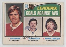 1976 O-Pee-Chee League Leaders Ken Dryden Glenn Resch Michel Larocque ) HOF 0da0